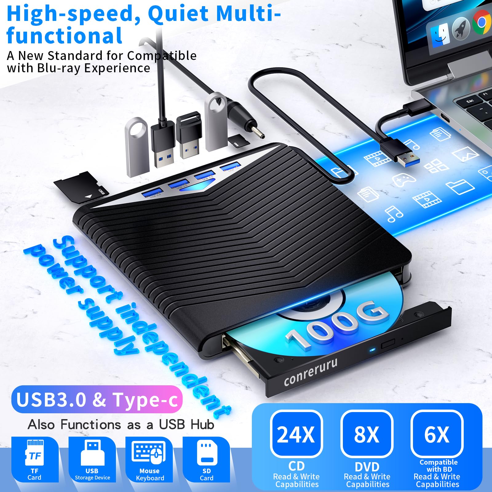 Amazon.com: conreruru Support for Blu-ray External Drive, Support